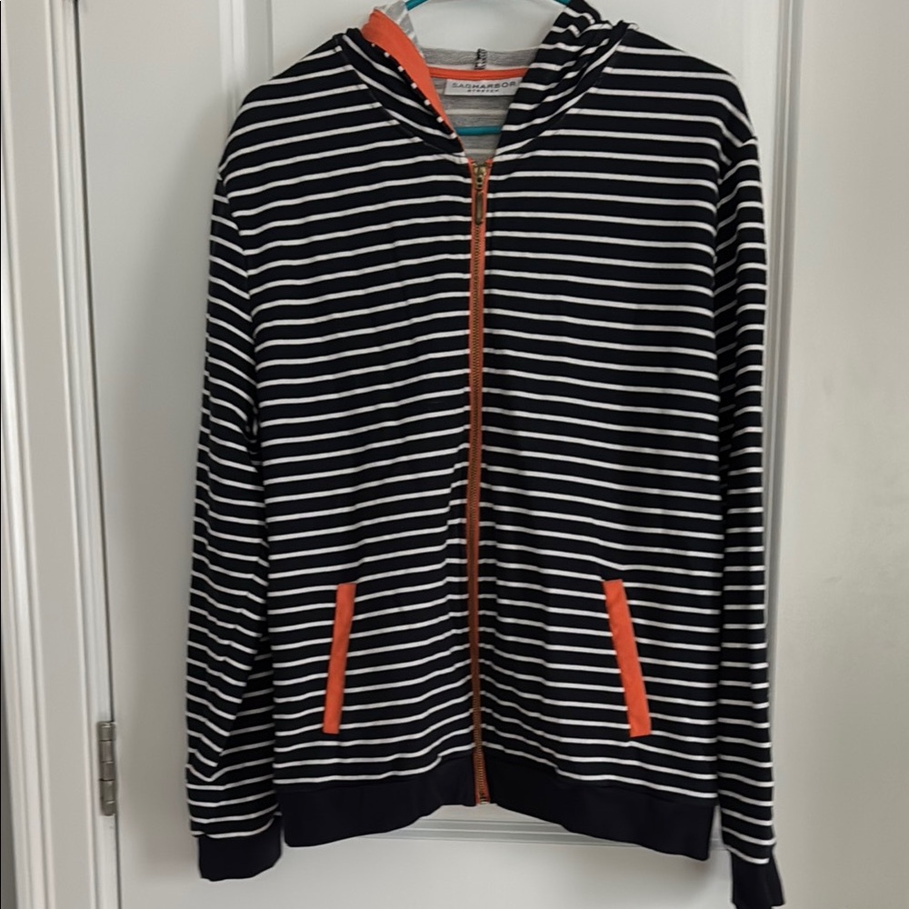 Sag Harbor Stretch Top with Orange Trim